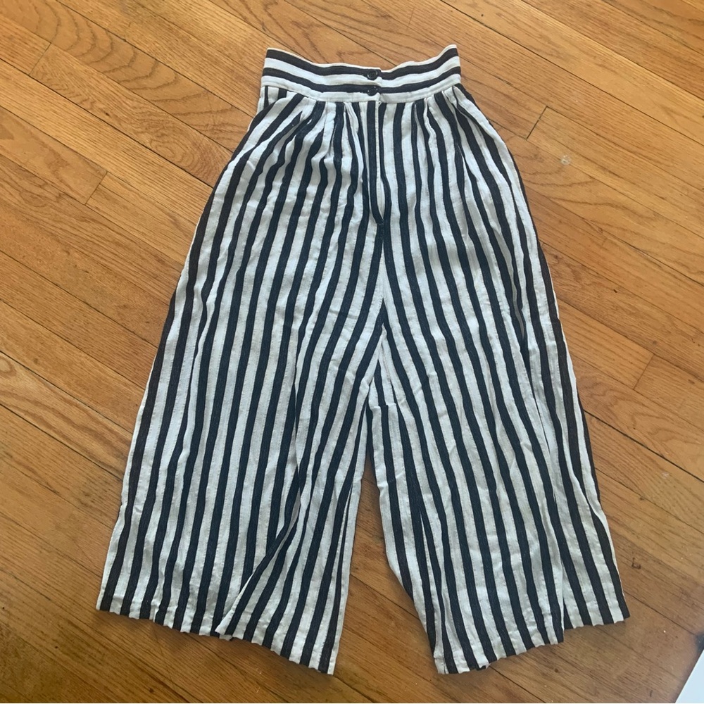 h&m linen striped pants
